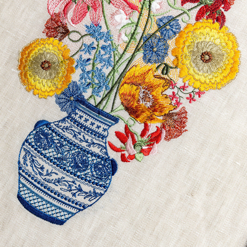 Flower Vase Wall Embroidered Hanging (8707889627395)