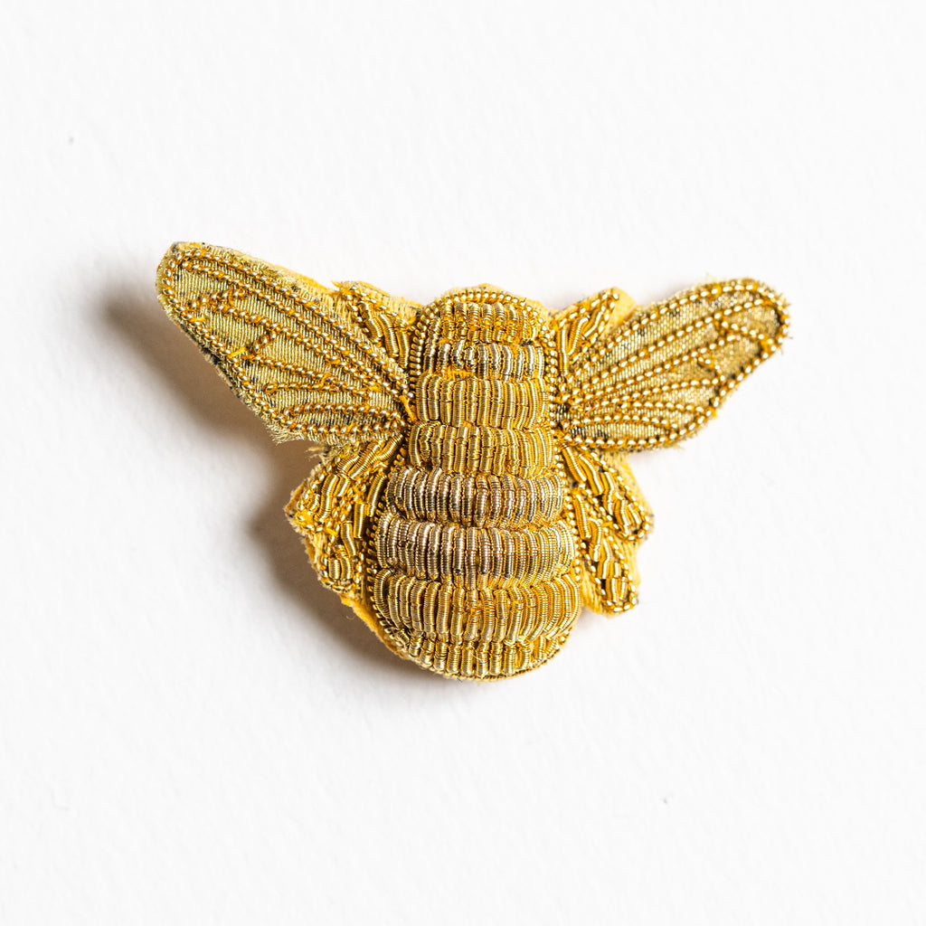 Goldwork Bee Brooch (4380316434504)