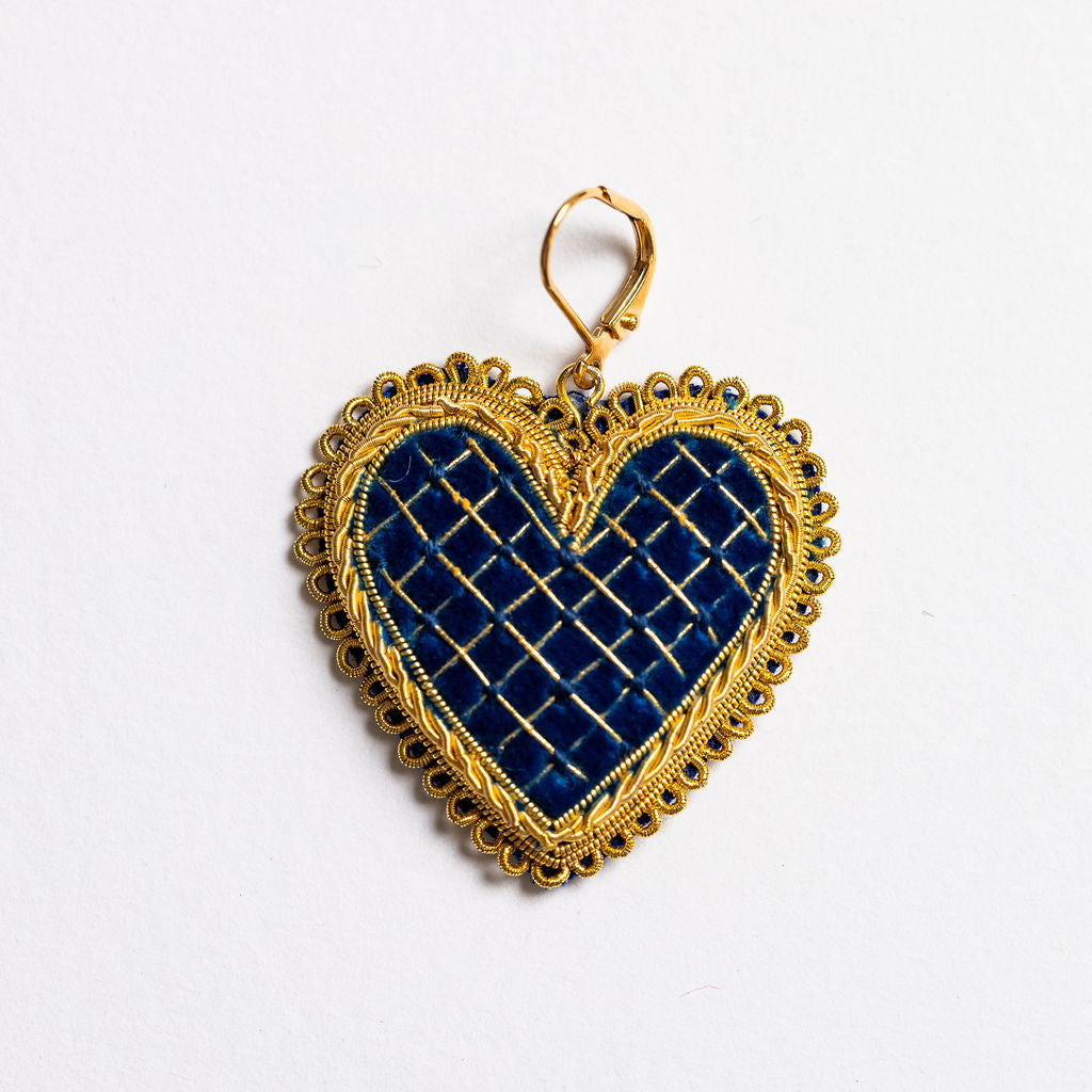 The Cross Stitch Heart Earrings (8707180822787)