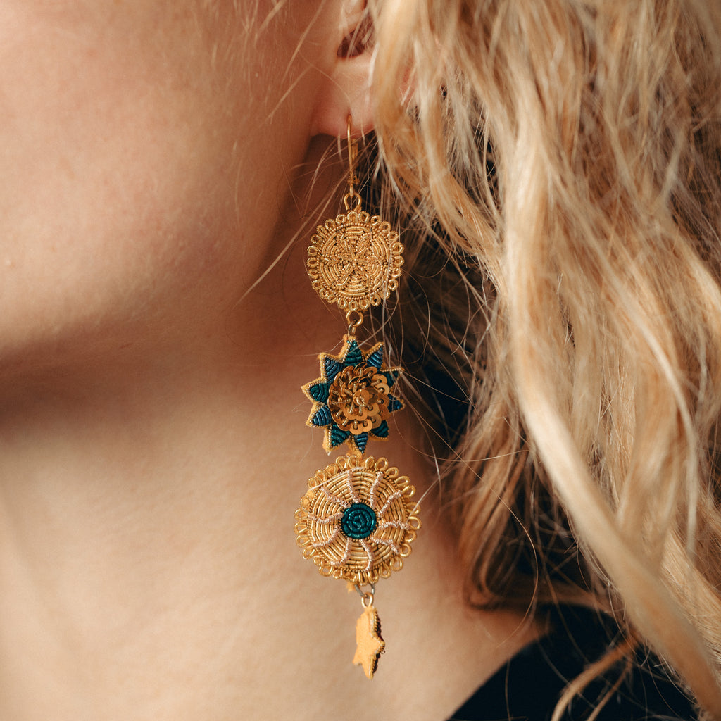 Gold Cosmic Charm Earrings (14746786627962)